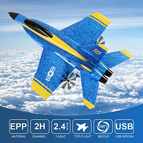 RC Plane Remote Control Airplane Ready to Fly, 2.4GHZ 2 Channel RTF RC Glider Easy to Fly for Kids Beginners and Adults (3 Batteries) by Behorse