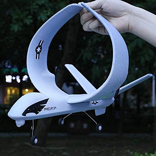 RC Plane Remote Control Airplane - 2.4Ghz 2 Channels DIY RC Predator Aircraft with 3-Axis Gyro for Beginner RC Plane with 2 batteries, Wingspan 660mm from PLRB
