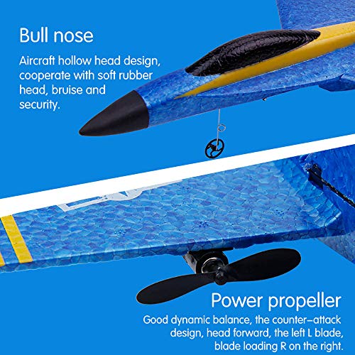 Remote Control Airplane, 2.4Ghz 2 Channel RC Plane Ready to Fly, Durable EPP Foam Built-in 3-Axis Gyro, Easy to Fly RC Aircraft and Great Gift Toy for Beginners and Kids, Upgraded with Propeller Saver from Dailiot