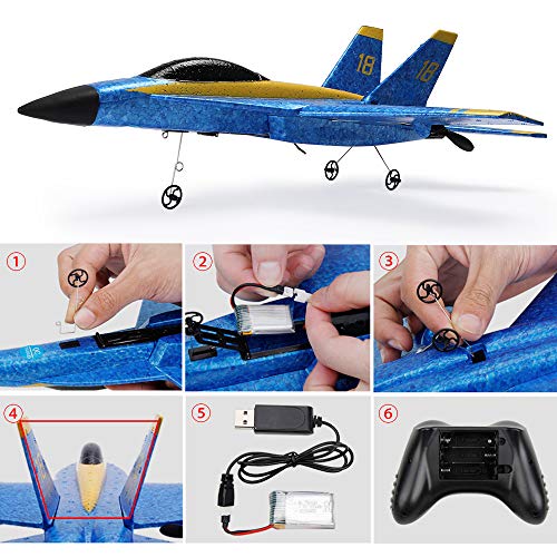 RC Plane Remote Control Airplane Ready to Fly, 2.4GHZ 2 Channel RTF RC Glider Easy to Fly for Kids Beginners and Adults (3 Batteries) by Behorse