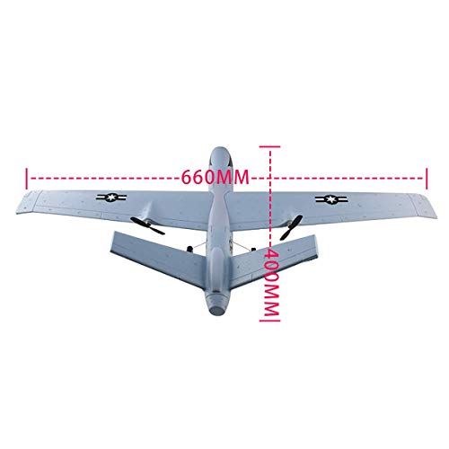 RC Plane Remote Control Airplane - 2.4Ghz 2 Channels DIY RC Predator Aircraft with 3-Axis Gyro for Beginner RC Plane with 2 batteries, Wingspan 660mm from PLRB
