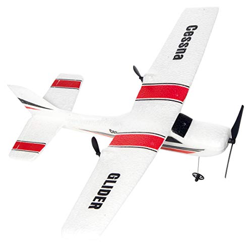 LBKR Tech RC Plane, 2.4Ghz 2 Channel Remote Control Airplane Ready to Fly,RC Aircraft Built in 6-Axis Gyro,Easy Fly RC Plane for Kids Boys Beginner (Red) by LBKR Tech