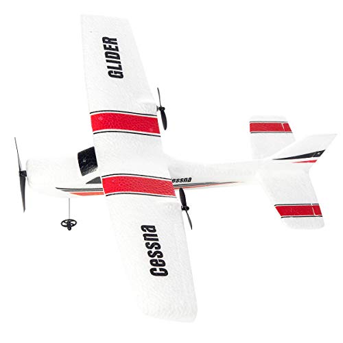 LBKR Tech RC Plane, 2.4Ghz 2 Channel Remote Control Airplane Ready to Fly,RC Aircraft Built in 6-Axis Gyro,Easy Fly RC Plane for Kids Boys Beginner (Red) by LBKR Tech