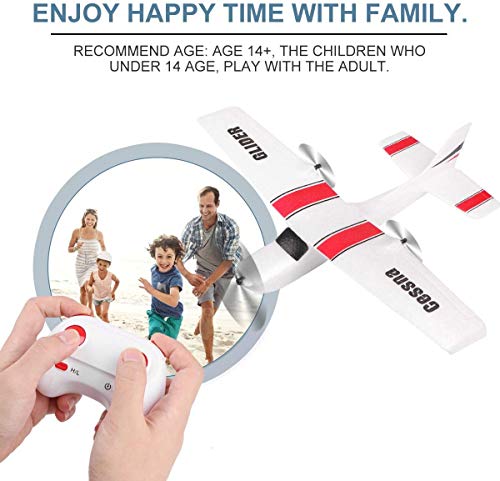 LBKR Tech RC Plane, 2.4Ghz 2 Channel Remote Control Airplane Ready to Fly,RC Aircraft Built in 6-Axis Gyro,Easy Fly RC Plane for Kids Boys Beginner (Red) by LBKR Tech