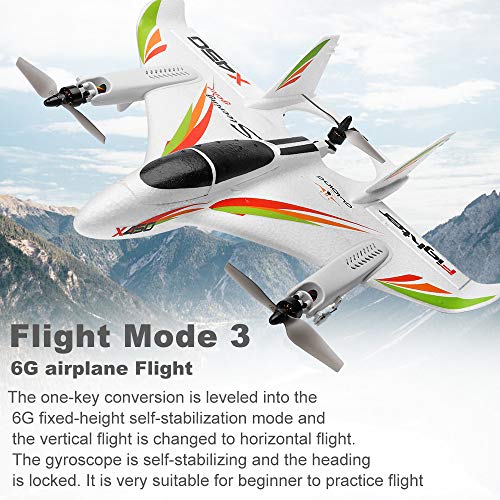 GoolRC WLtoys XK X450 RC Airplane, 2.4G Remote Control 6 Channel Brushless Motor Aircraft, Vertical Takeoff LED RC Glider Fixed Wing Plane RTF by GoolRC