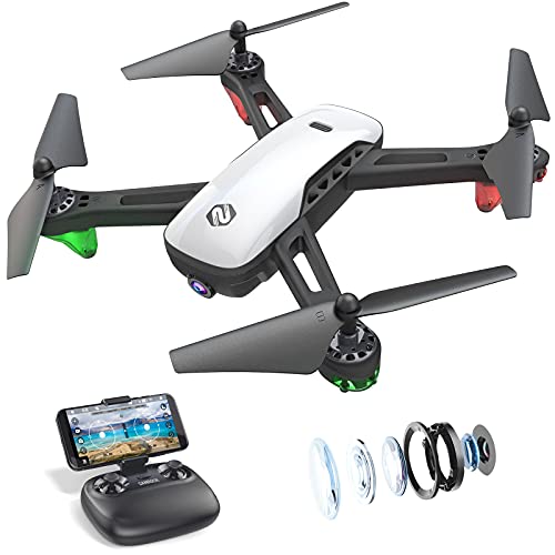 SANROCK U52 Drone with 1080P HD Camera for Adults and Kids, WiFi Live Video FPV Drone RC Quadcopter for Beginner, Gravity Sensor, Altitude Hold, Headless Mode, 3D Flip, Custom Route, One Key Backward by SANROCK