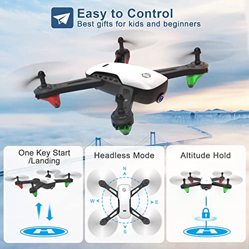 SANROCK U52 Drone with 1080P HD Camera for Adults and Kids, WiFi Live Video FPV Drone RC Quadcopter for Beginner, Gravity Sensor, Altitude Hold, Headless Mode, 3D Flip, Custom Route, One Key Backward by SANROCK