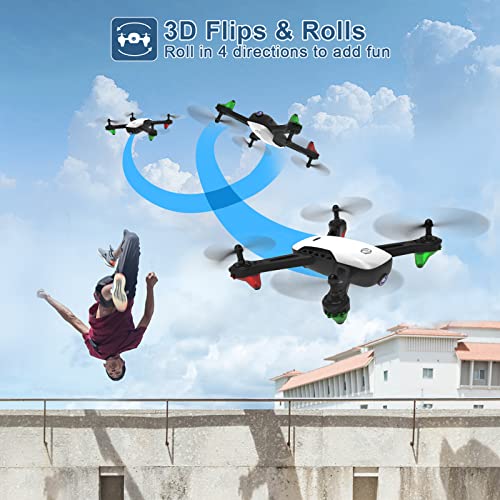 SANROCK U52 Drone with 1080P HD Camera for Adults and Kids, WiFi Live Video FPV Drone RC Quadcopter for Beginner, Gravity Sensor, Altitude Hold, Headless Mode, 3D Flip, Custom Route, One Key Backward by SANROCK