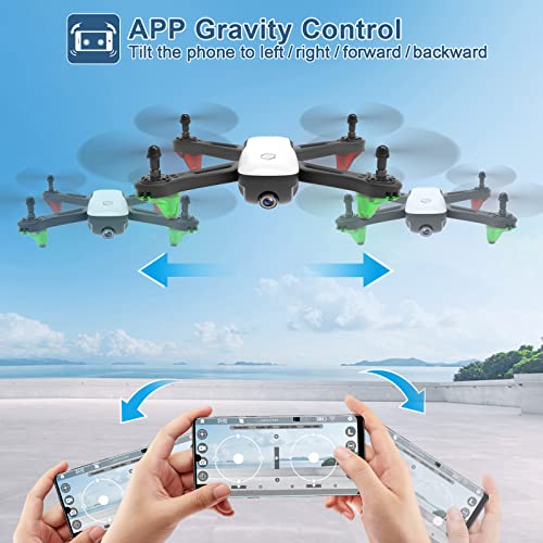 SANROCK U52 Drone with 1080P HD Camera for Adults and Kids, WiFi Live Video FPV Drone RC Quadcopter for Beginner, Gravity Sensor, Altitude Hold, Headless Mode, 3D Flip, Custom Route, One Key Backward by SANROCK