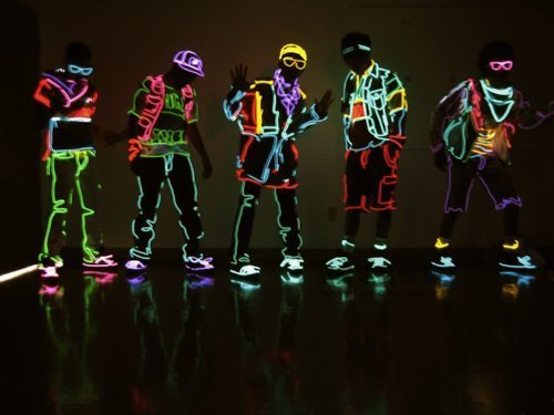 7 Pack - Jytrend 9ft Neon Light El Wire w/ Battery Pack (Green, Blue, Red, Orange, Purple, White, Pink) from USAHITEC