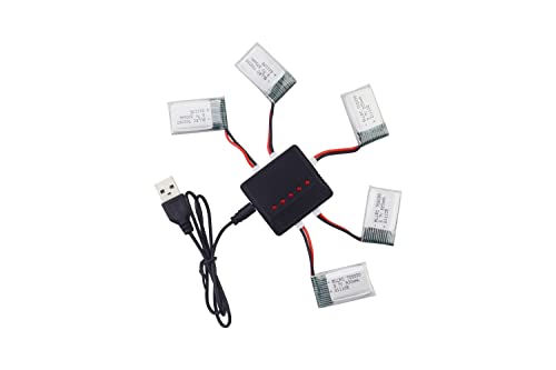 sea jump 5PCS 3.7V 300mAh 25C li Battery+5in1 Charger for Syma S39 X11 X11C WLToys V911S A120 XK A150 V966 FX801 UDI U830 U816A Hubsan X4 H107L DFD F180W F180C HS170 HS170C HS177 Parts Li Battery from China