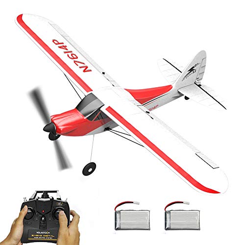 VOLANTEXRC RC Airplane 4CH 2.4GHz Remote Controlled Plane Sport Cub 500 Parkflyer with Aileron Xpilot Stabilization System One-Key U-Turn Ready to Fly 2 Batteries for Beginners by Devsolution