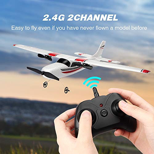 Remote Control Airplane,RC Plane Ready to Fly 2.4Ghz 2 Channel EPP RC Aircraft for Kids Boys Beginner from Behorse
