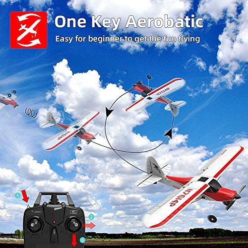 VOLANTEXRC RC Airplane 4CH 2.4GHz Remote Controlled Plane Sport Cub 500 Parkflyer with Aileron Xpilot Stabilization System One-Key U-Turn Ready to Fly 2 Batteries for Beginners by Devsolution