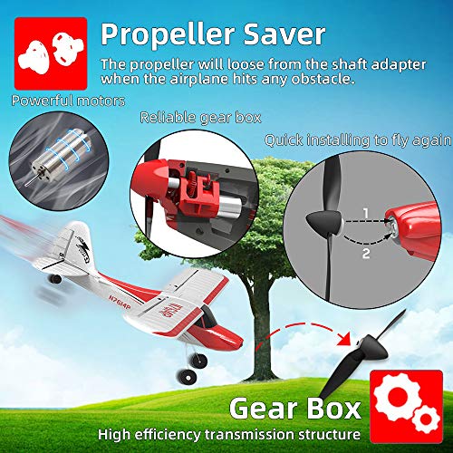 VOLANTEXRC RC Airplane 4CH 2.4GHz Remote Controlled Plane Sport Cub 500 Parkflyer with Aileron Xpilot Stabilization System One-Key U-Turn Ready to Fly 2 Batteries for Beginners by Devsolution