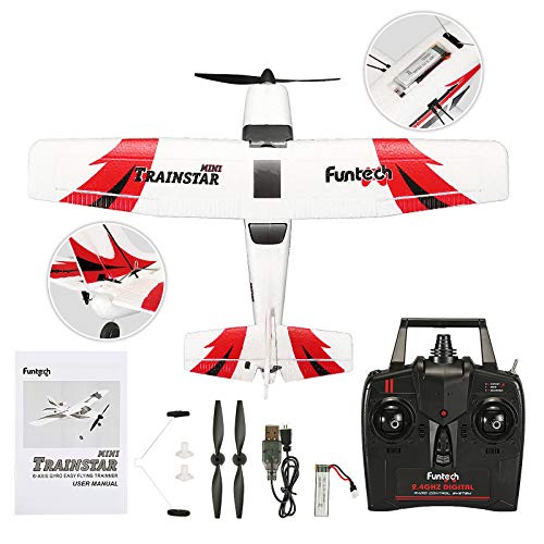 RC Plane Remote Control Airplane 3 Channel with 2.4Ghz Radio Control 6 Axis Gyro, Durable EPP Foam, Easy & Ready to Fly for Beginners,Great Little Plane for Kids and Adults from FUNTECH