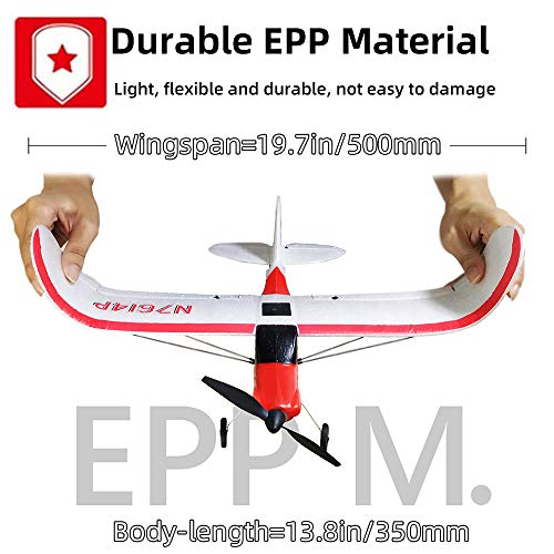 VOLANTEXRC RC Airplane 4CH 2.4GHz Remote Controlled Plane Sport Cub 500 Parkflyer with Aileron Xpilot Stabilization System One-Key U-Turn Ready to Fly 2 Batteries for Beginners by Devsolution