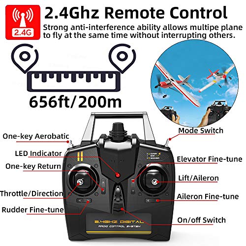 VOLANTEXRC RC Airplane 4CH 2.4GHz Remote Controlled Plane Sport Cub 500 Parkflyer with Aileron Xpilot Stabilization System One-Key U-Turn Ready to Fly 2 Batteries for Beginners by Devsolution