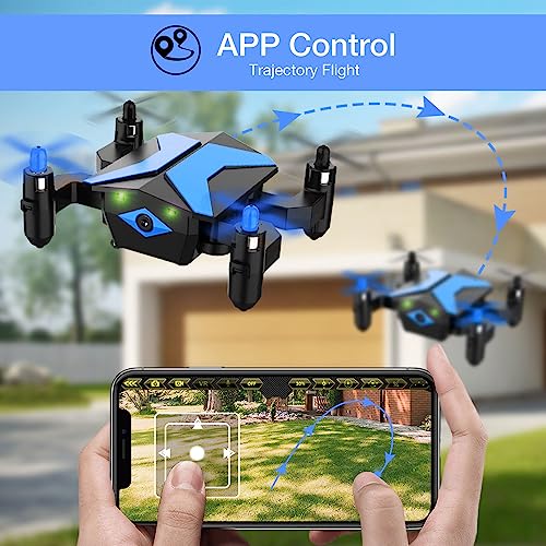 Drone with Camera Drones for Kids Beginners, RC Quadcopter with App FPV Video, Voice Control, Altitude Hold, Headless Mode, Trajectory Flight, Foldable Kids Drone Boys Gifts Girls Toys-Light Blue by Guangdong Attop Technology Co Ltd