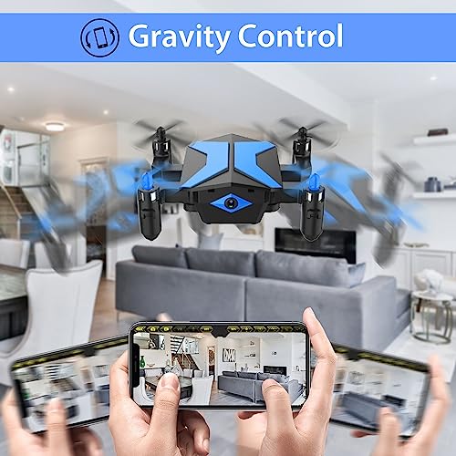 Drone with Camera Drones for Kids Beginners, RC Quadcopter with App FPV Video, Voice Control, Altitude Hold, Headless Mode, Trajectory Flight, Foldable Kids Drone Boys Gifts Girls Toys-Light Blue by Guangdong Attop Technology Co Ltd