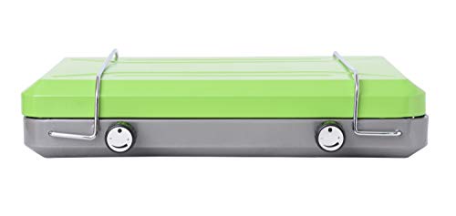 Portable 2-Burner Camping Stove Grill for Outdoor Cooking