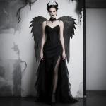 Black Adult Angel Wings - 2.9Ft Cosplay Accessory