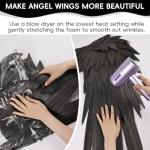 Black Adult Angel Wings - 2.9Ft Cosplay Accessory