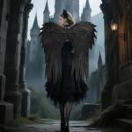 Black Adult Angel Wings - 2.9Ft Cosplay Accessory