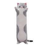Kawaii Cat Plush Long Body Pillow - Gray