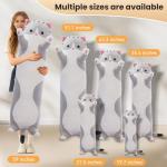 Kawaii Cat Plush Long Body Pillow - Gray