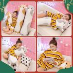 Kawaii Cat Plush Long Body Pillow - Gray