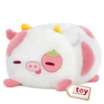 Kawaii Strawberry Cow Plush Pillow - 8 Inch