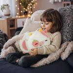 Kawaii Strawberry Cow Plush Pillow - 8 Inch