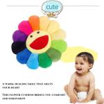 Sunflower Plush Pillow - Colorful Smile Cushion