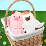 Peach Cat Strawberry Cake Plush Pillow Toy