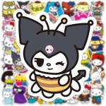 50pcs Cute Sanrio Cosplay Stickers for Kids