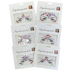Colorful Diamond Acrylic Face Stickers – 6-Pack