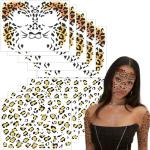10 Leopard Face Stickers for Halloween Cosplay