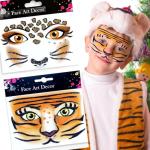 Leopard Tiger Glitter Face Tattoo Stickers - 2 Pack