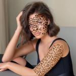 10 Leopard Face Stickers for Halloween Cosplay