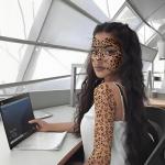 10 Leopard Face Stickers for Halloween Cosplay