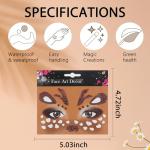 Deer Face Glitter Stickers for Halloween Cosplay