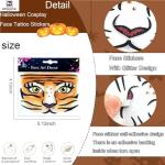 Leopard Tiger Glitter Face Tattoo Stickers - 2 Pack