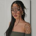 10 Leopard Face Stickers for Halloween Cosplay