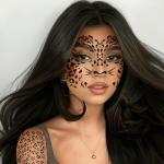 10 Leopard Face Stickers for Halloween Cosplay