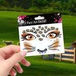 Leopard Tiger Glitter Face Tattoo Stickers - 2 Pack