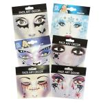 6-Pack Halloween Face Art Stickers for Kids