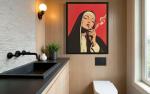 Nun Smoking Pop Art Poster for Wall Decor