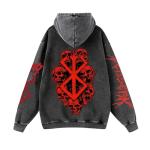 Unisex Vintage Washed Anime Hoodie for Cosplay