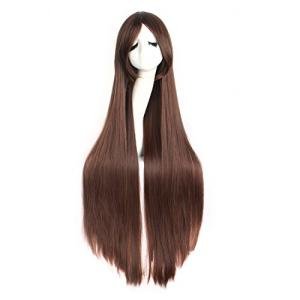 Dark Brown 40" Long Straight Anime Cosplay Wig